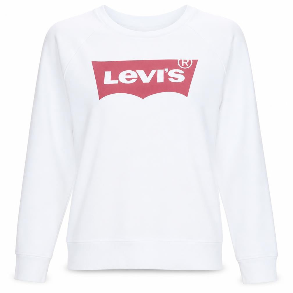 Levi's Women's White Crew Neck Logo Sweatshirt Size S