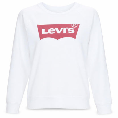 Levi's Women's White Crew Neck Logo Sweatshirt Size S