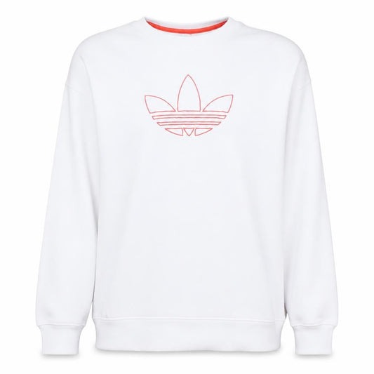 Adidas Womens White Crew Neck Pullover Sweatshirt Size 16 2XL