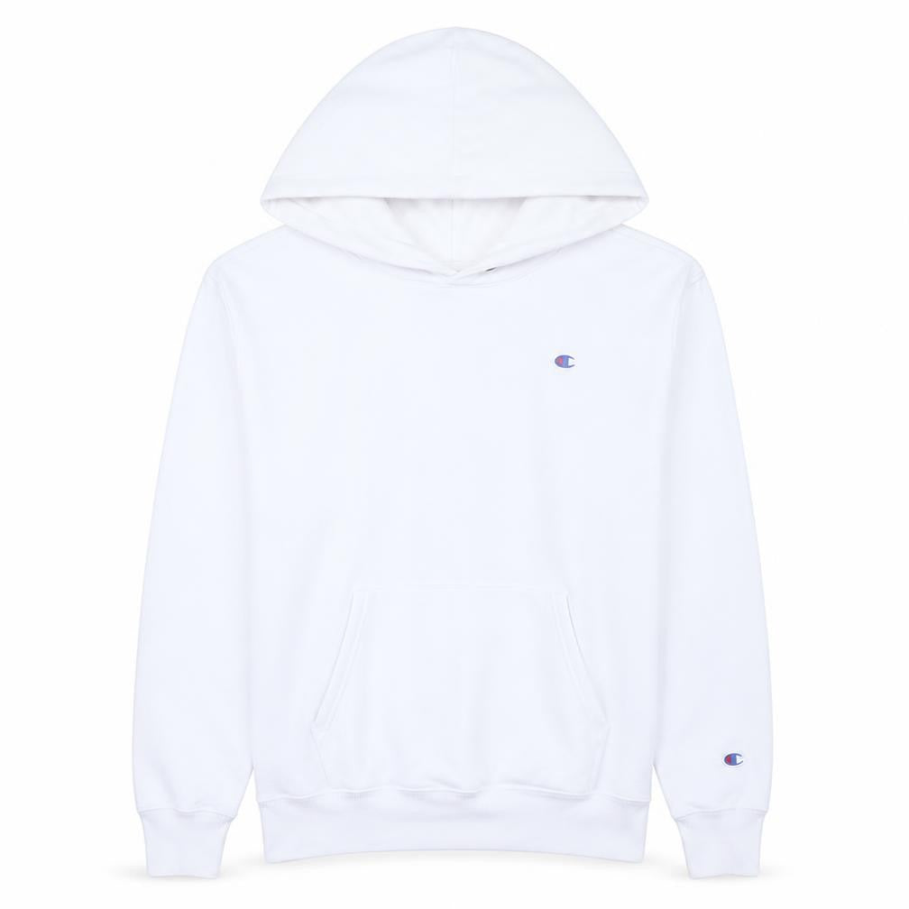 Champion Women's White Pullover Hoodie Small Logo Cotton Blend