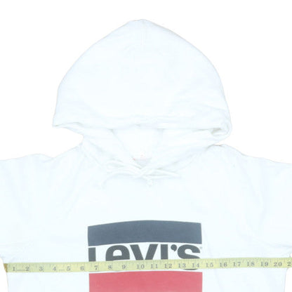 Levi's Men's White Pullover Hoodie S Graphic Logo Sweatshirt