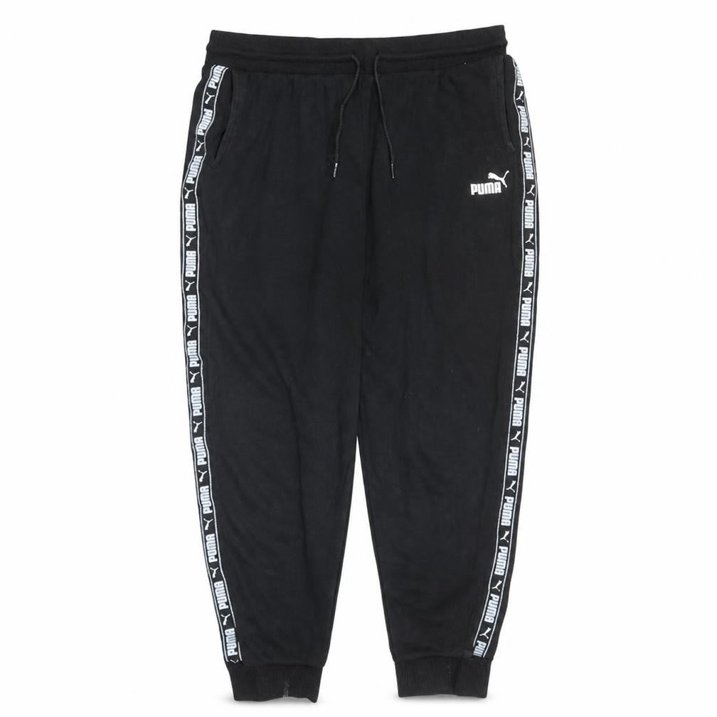 Puma Mens Black XL Jogger Trousers with Logo Tape Trim