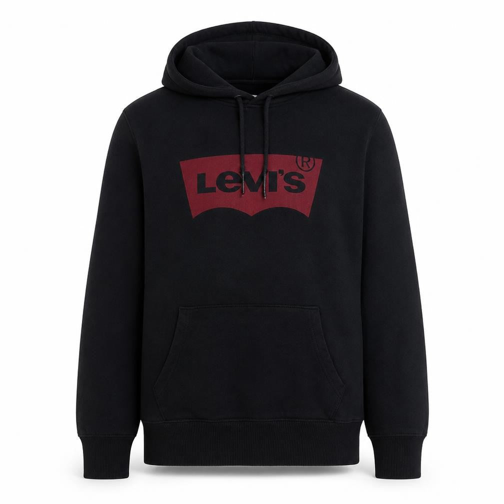 Levi's Men's Black Pullover Hoodie Size M Graphic Logo Sweatshirt