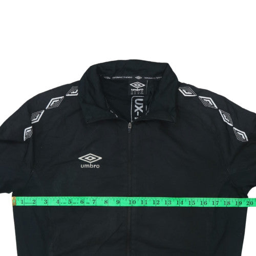 Umbro Boys Black 13-14 Years Track Jacket Full Zip Lightweight Sports Top