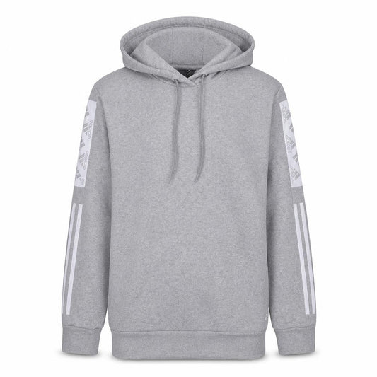 Adidas Boys Grey Pullover Hoodie Size L Fleece Sportswear