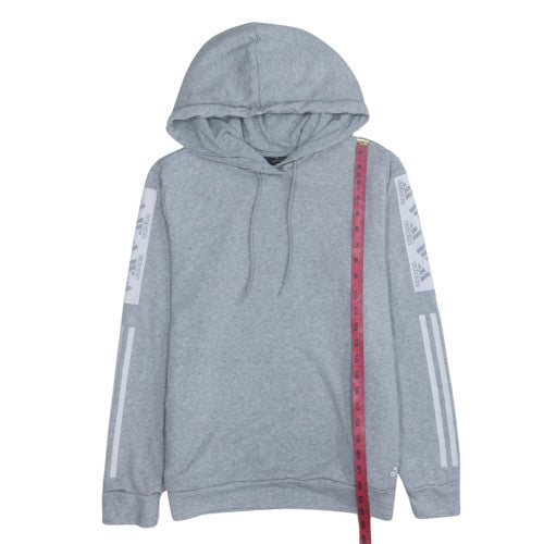 Adidas Boys Grey Pullover Hoodie Size L Fleece Sportswear