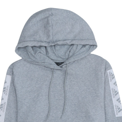 Adidas Boys Grey Pullover Hoodie Size L Fleece Sportswear