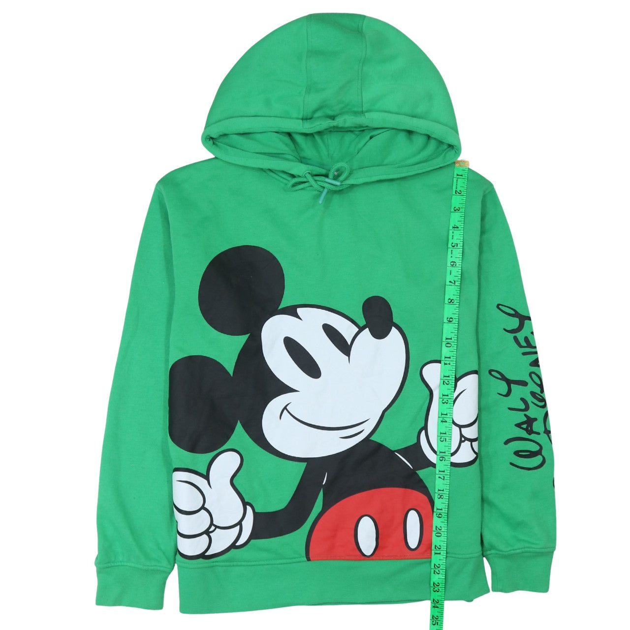 Disney Women Green Mickey Mouse Pullover Hoodie XS Cotton