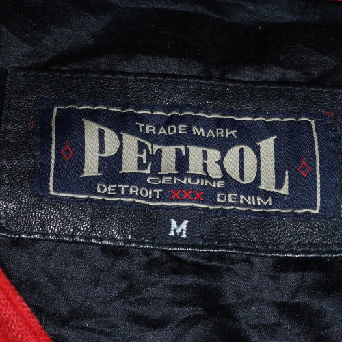 Petrol Mens Red Black Varsity Jacket M Wool Leather Retro College Style