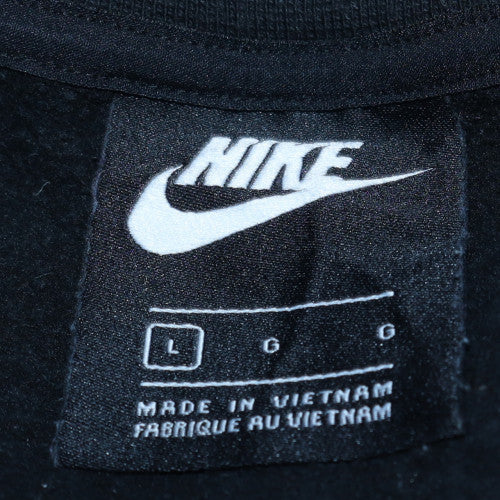 Nike Women Black Graphic Crew Neck Sweatshirt Size L Cotton Blend