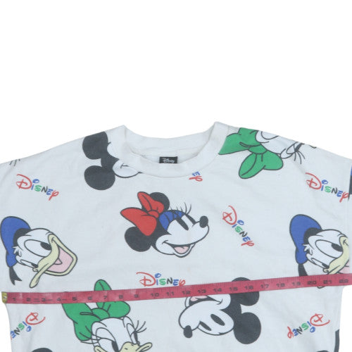 Disney Women's White Mickey & Minnie Mouse Sweatshirt Size 12-14