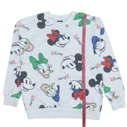 Disney Women's White Mickey & Minnie Mouse Sweatshirt Size 12-14