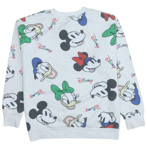 Disney Women's White Mickey & Minnie Mouse Sweatshirt Size 12-14