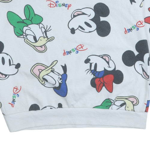 Disney Women's White Mickey & Minnie Mouse Sweatshirt Size 12-14