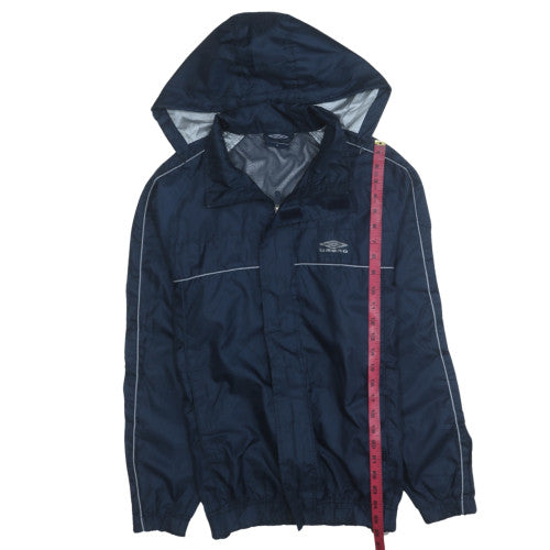 Umbro Men Blue S Windbreaker Hooded Sports Jacket