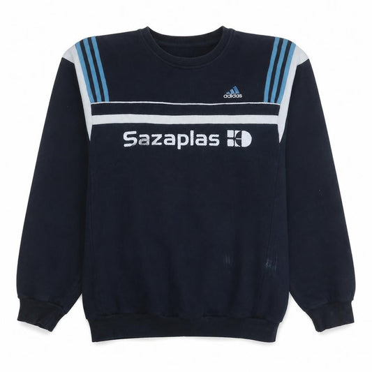 Adidas Men Blue XL Pullover Crew Neck Logo Sweatshirt