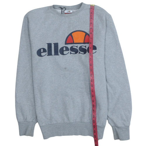 Ellesse Womens Grey Logo Crew Neck Pullover Sweatshirt UK 12