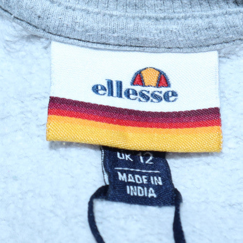 Ellesse Womens Grey Logo Crew Neck Pullover Sweatshirt UK 12