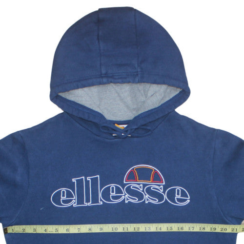 Ellesse Men Blue Pullover Hoodie L Fleece Graphic Sportswear