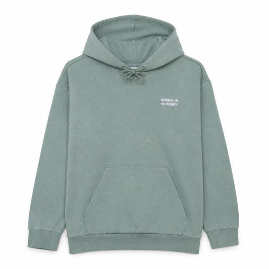 Adidas Women’s Green Pullover Hoodie Medium Logo Print Cotton Blend