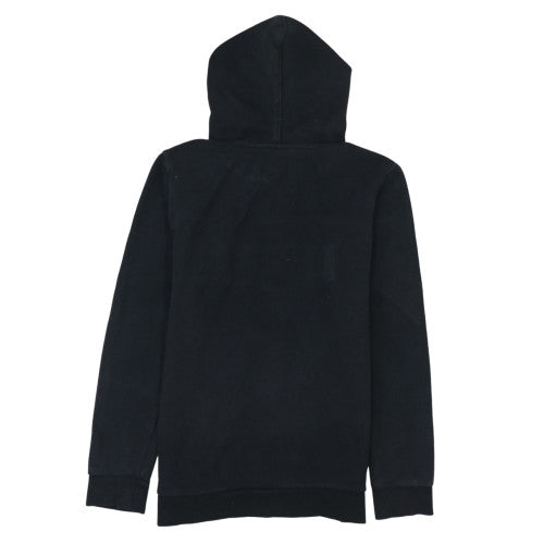 Napapijri Boys Black Pullover Hoodie 16 Years Fleece Lined Logo Top