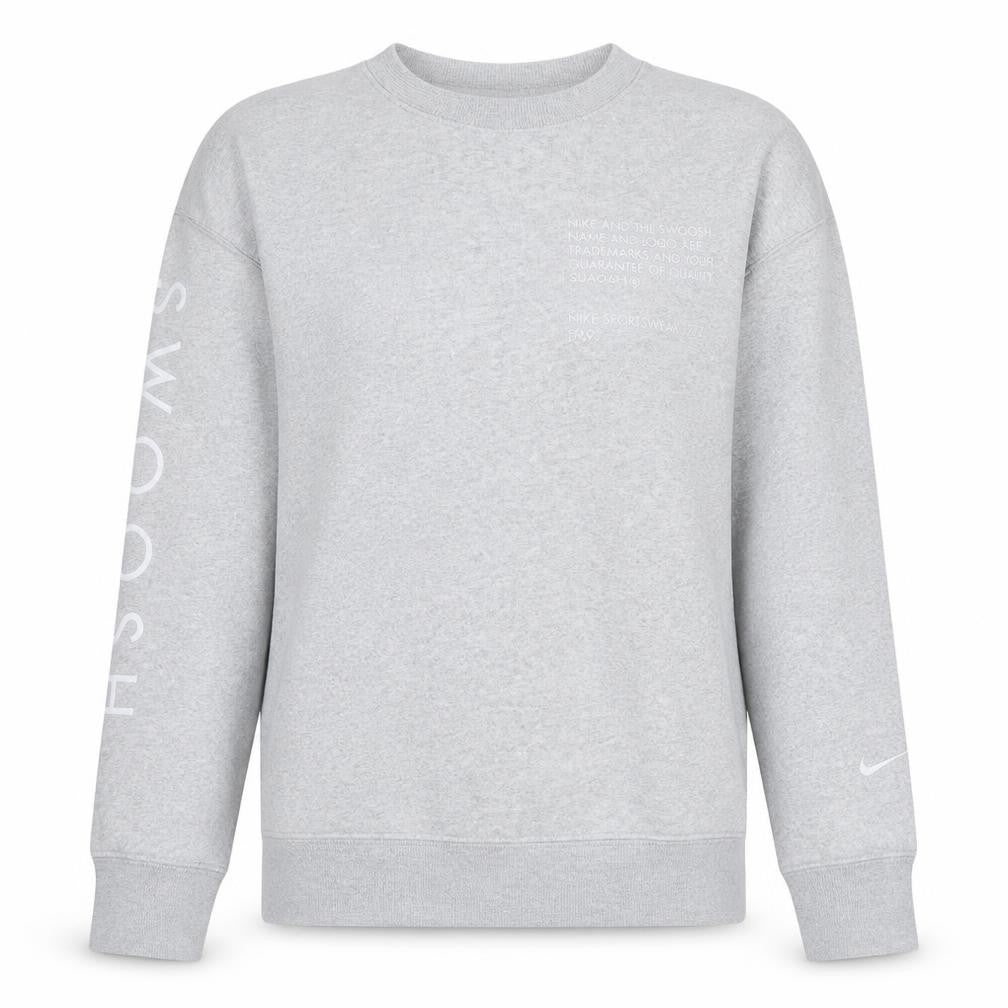 Nike Women's Grey Swoosh Logo Pullover Sweatshirt Size S