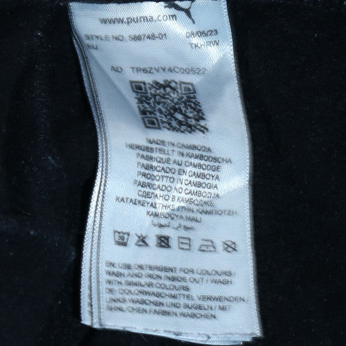 Puma Men's Black Regular Fit Sweatpants Tapered Fleece L