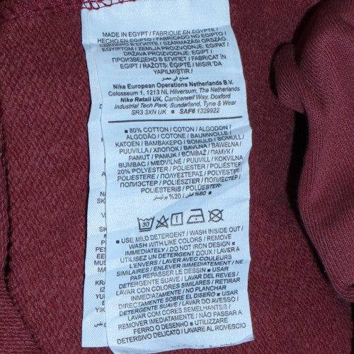 Nike Womens Burgundy 1/4 Zip Oversized Sweatshirt S Cotton Blend