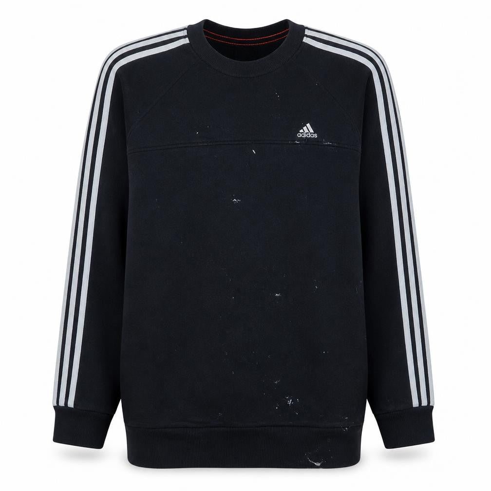 Adidas Men Black Crew Neck Pullover Sweatshirt Size M Sports Fleece