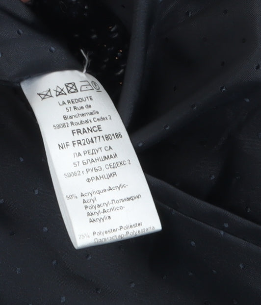 La Redoute Women’s Blue Herringbone Long Overcoat Size 10