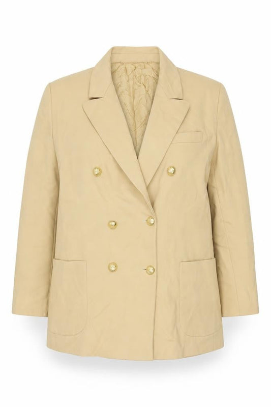 Marks & Spencer St Michael Beige Wool Double-Breasted Women's Blazer UK 18