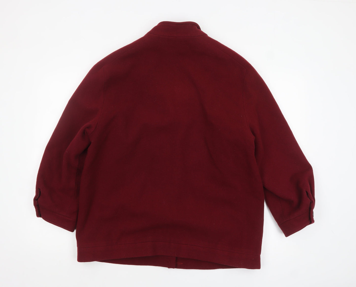 Angela Gore Women's Red Wool Overcoat Size 14 Classic Mid-Length