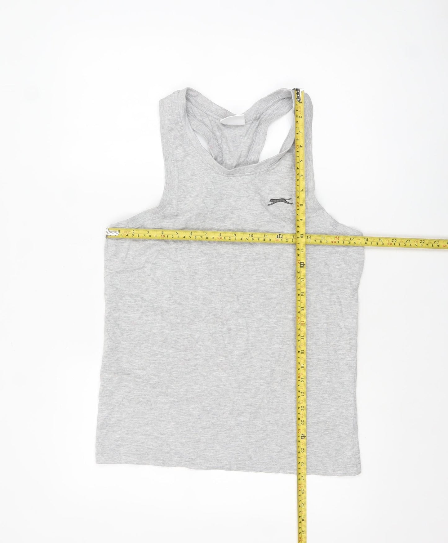 Slazenger Men Grey Sleeveless Regular Fit Cotton Sports Top S