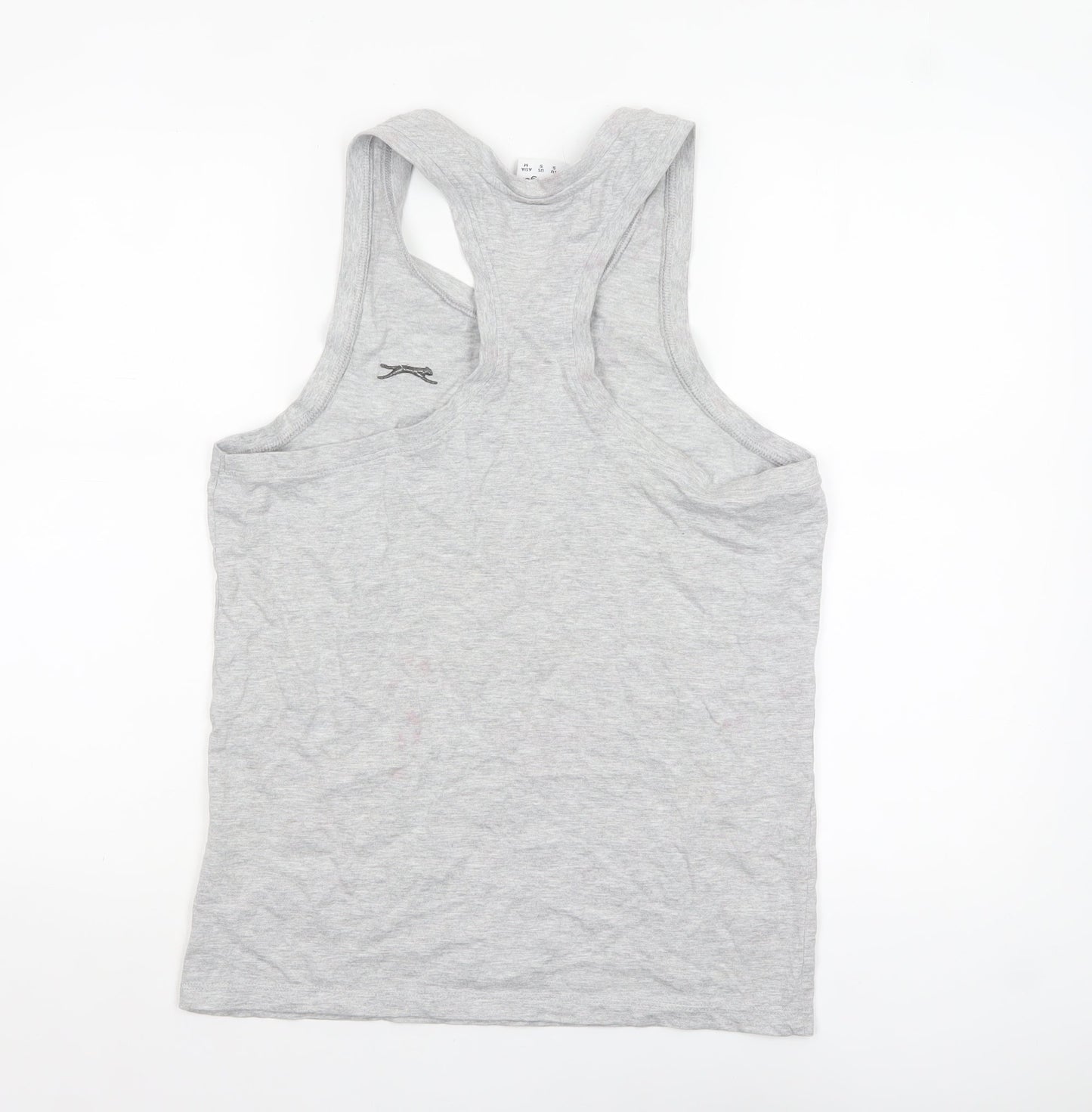 Slazenger Men Grey Sleeveless Regular Fit Cotton Sports Top S