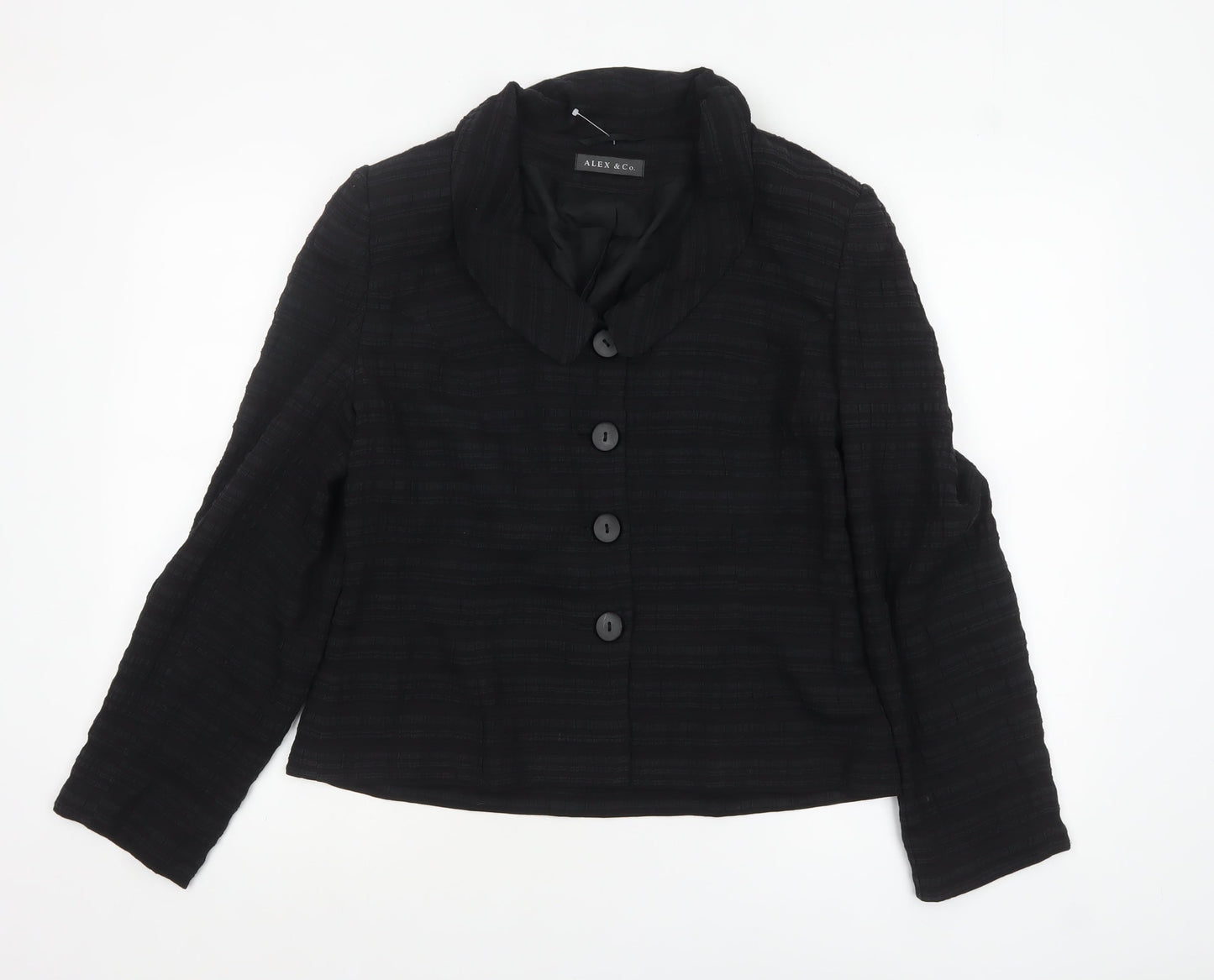 Alex & Co. Women's Black Shawl Collar Blazer Size 12 Lined Classic