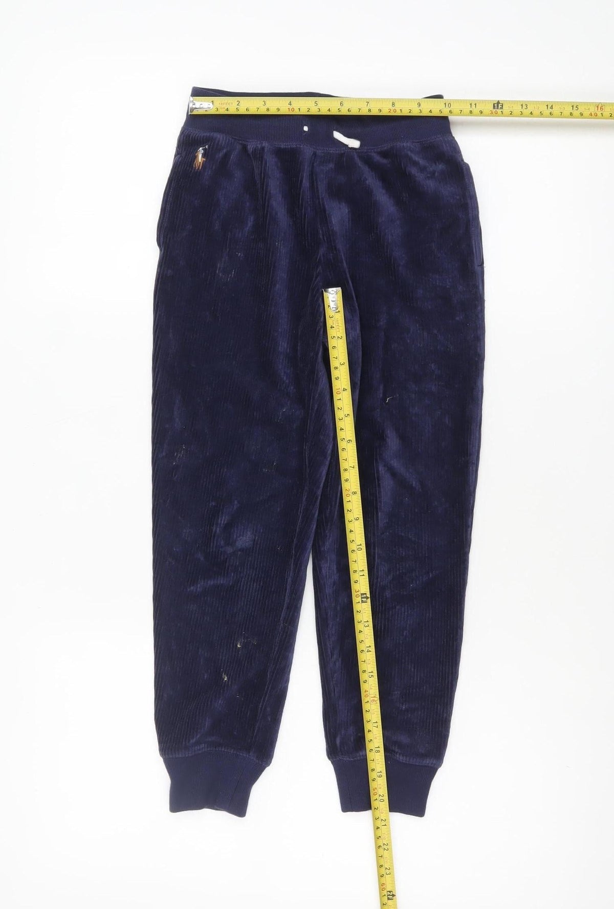 Ralph Lauren Boys Blue Velour Jogger Trousers 7 Years