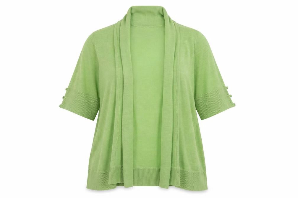 Wallis Women Green Size 14 Lightweight Open Knit Cardigan