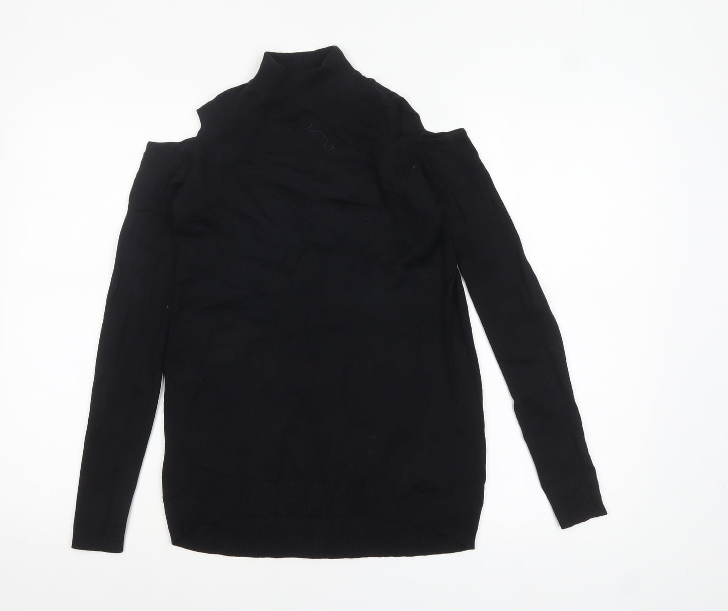 New Look Women’s Black Cold Shoulder High Neck Jumper Size 6