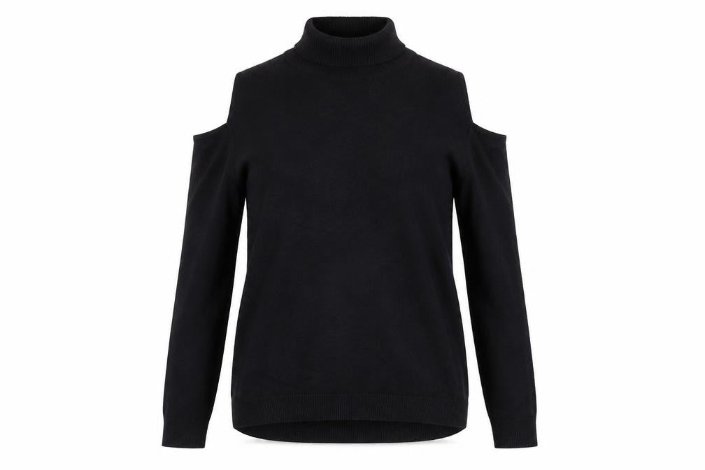 New Look Women’s Black Cold Shoulder High Neck Jumper Size 6