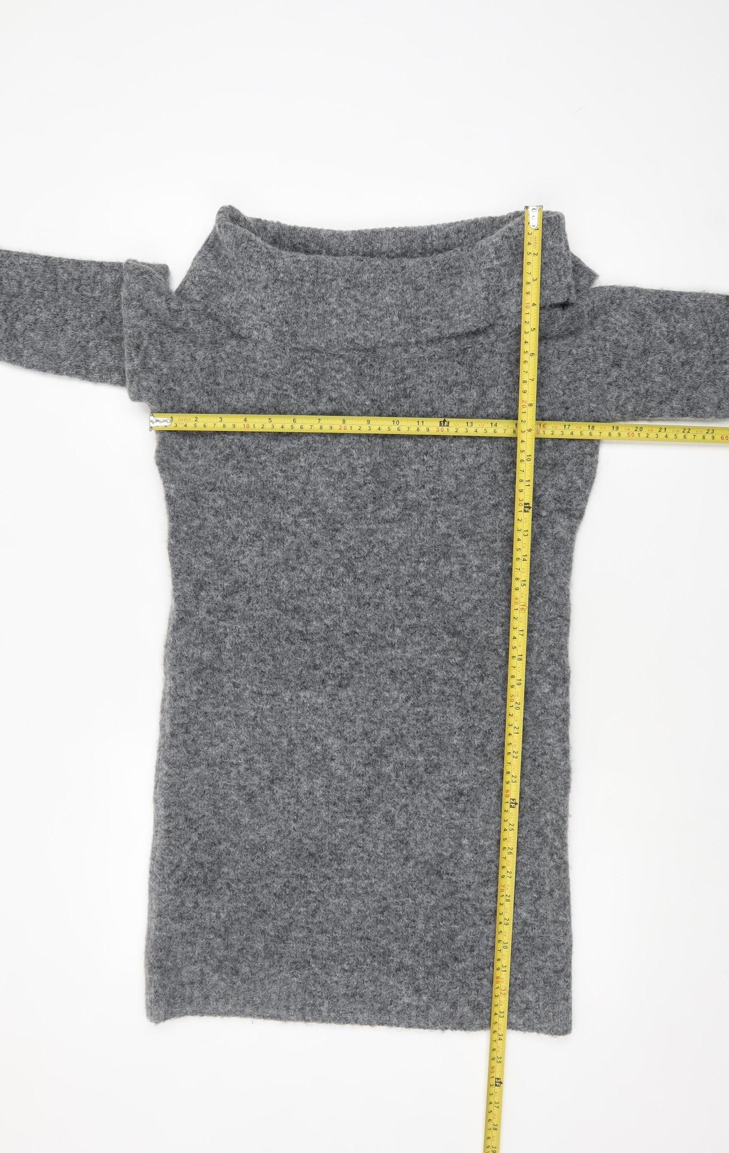 Rita Ora x Primark Women's Grey Cowl Neck Knit Jumper Size S