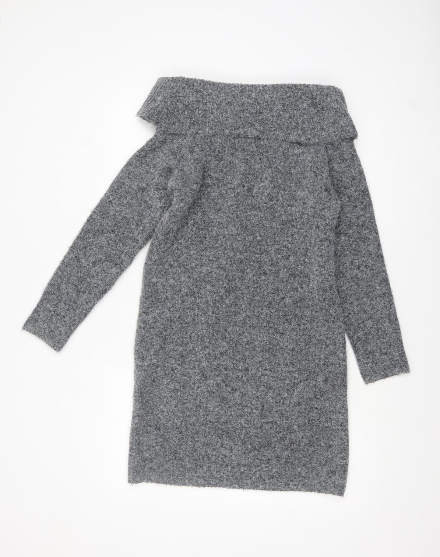 Rita Ora x Primark Women's Grey Cowl Neck Knit Jumper Size S