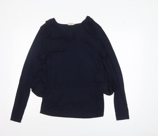 Phase Eight Women’s Blue V-Neck Tunic Long Sleeve Jersey Blouse Size 16