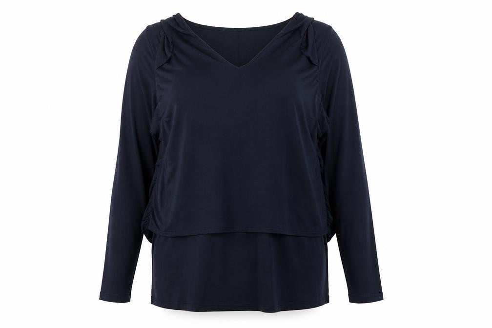 Phase Eight Women’s Blue V-Neck Tunic Long Sleeve Jersey Blouse Size 16