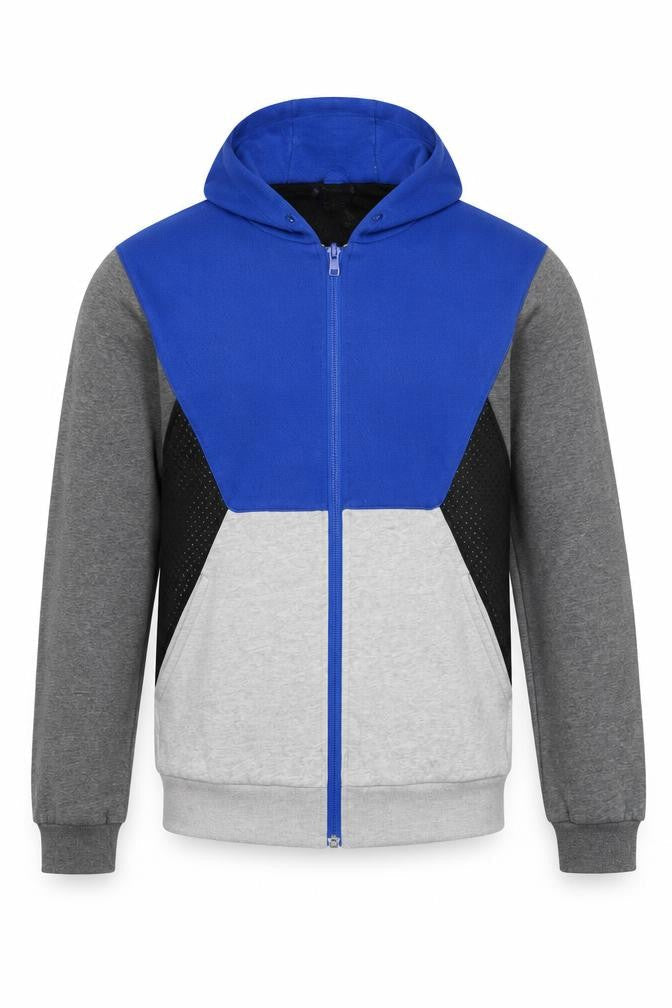 adidas Men's Blue Grey Full Zip Hoodie M Sportswear
