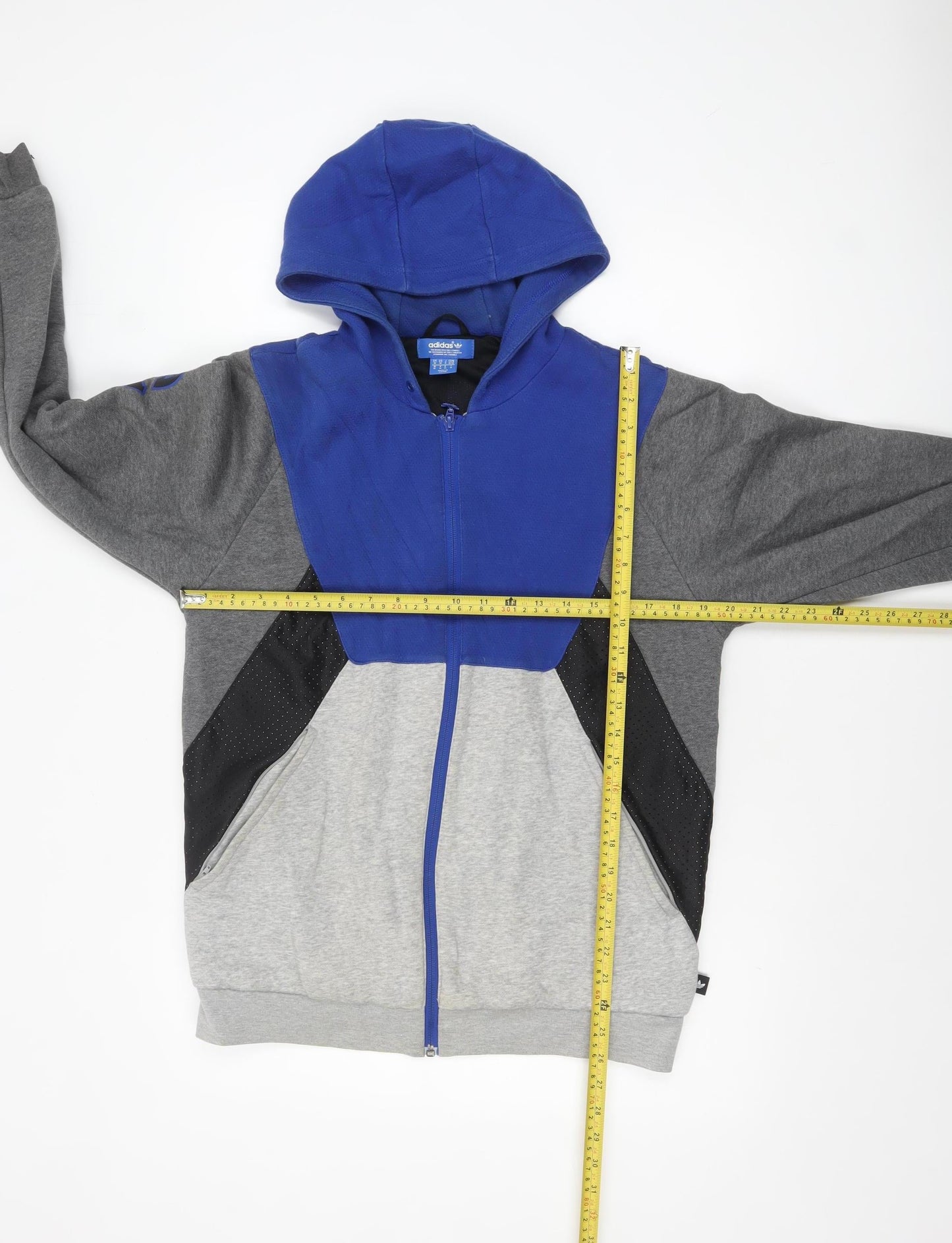adidas Men's Blue Grey Full Zip Hoodie M Sportswear