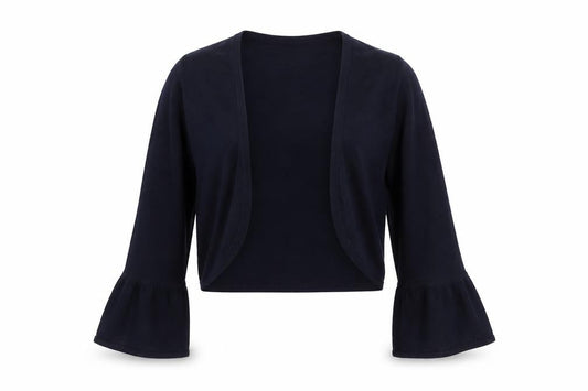 Monsoon Women Blue Small Bell Sleeve Knit Cardigan