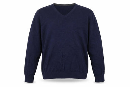 Haworth Men's Blue Cotton V-Neck Jumper Size L