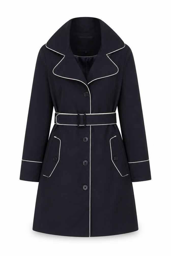 InWear Women's Blue Belted Trench Coat Size 12