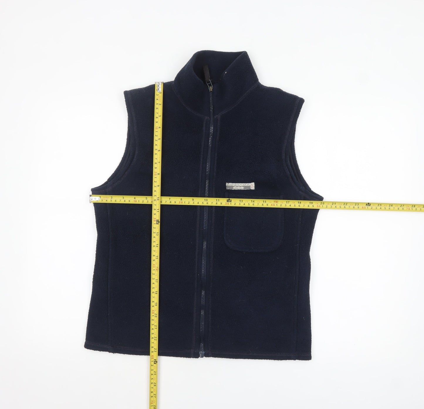 Pringle Women Blue Fleece Waistcoat L Sleeveless Zip Bodywarmer