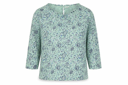 FatFace Women's Green Floral Cotton Tunic Blouse Size 10